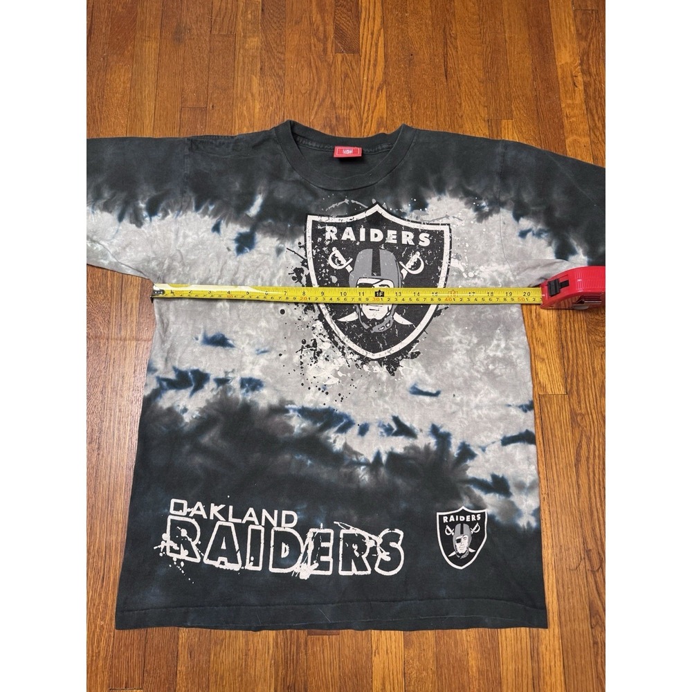 Vintage Oakland Raiders Tie Dye Splash Mens Medium T-Shirt Single Stitch NFL - Picture 4 of 9
